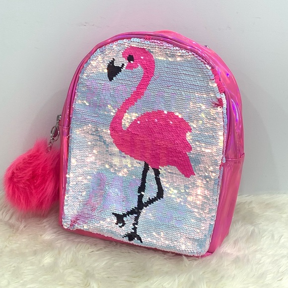 Justice Flamingo Flip Sequin Mini Rucksack